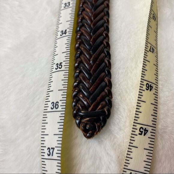 Brighton Brown Braided Leather Belt Size M/L - Picture 9 of 10